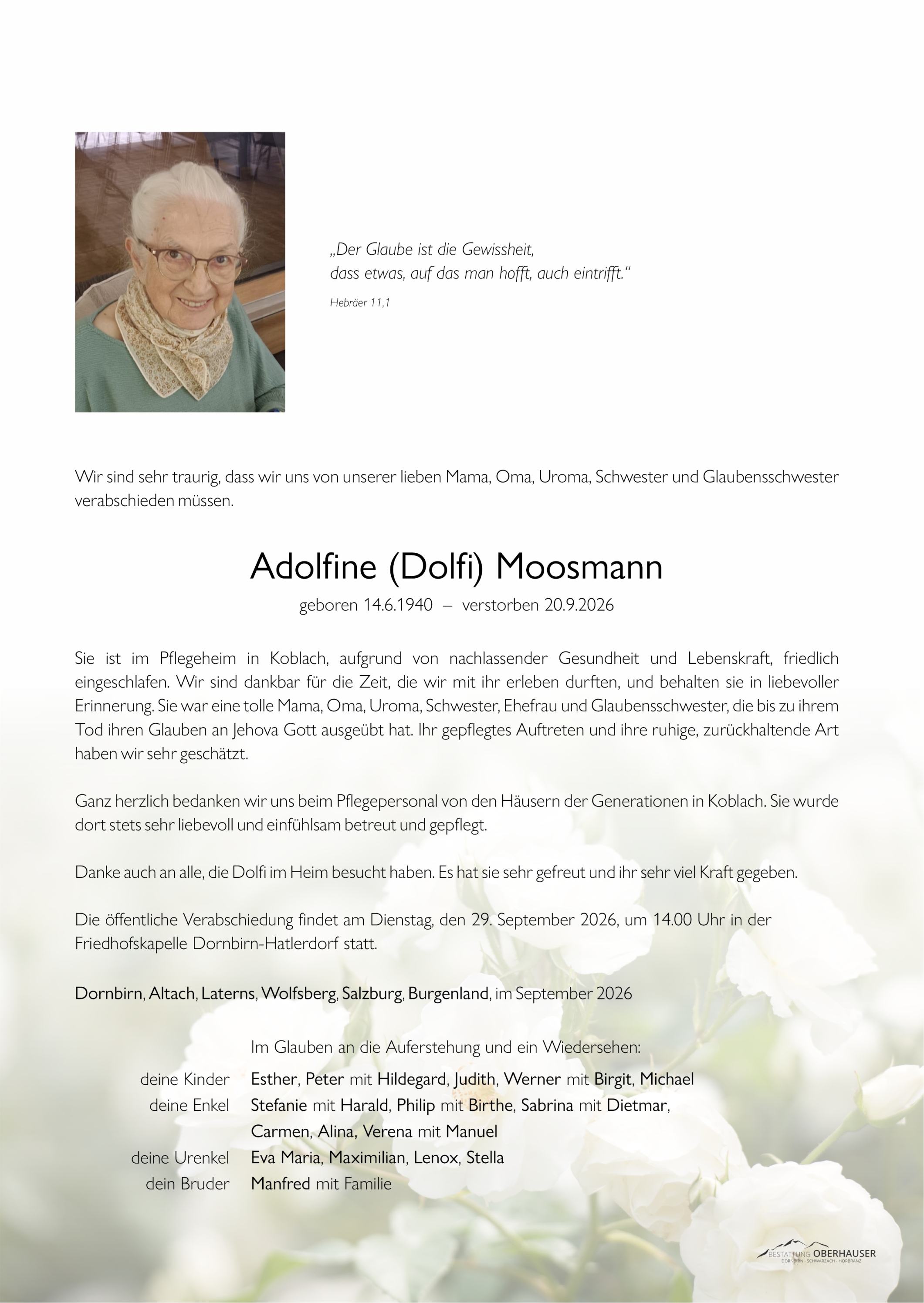 Adolfine (Dolfi)  Moosmann